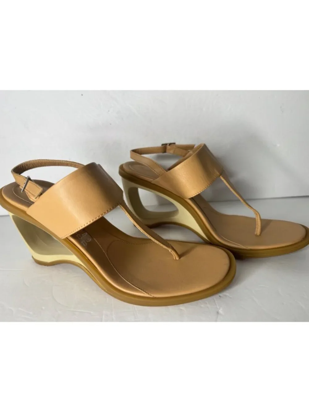 Hogan Sculptural Cutout Architectural Wedge Thong Sandal EU 39 US 9 NIB